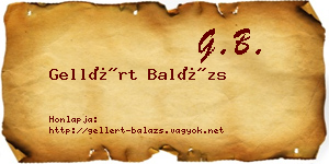 Gellért Balázs névjegykártya